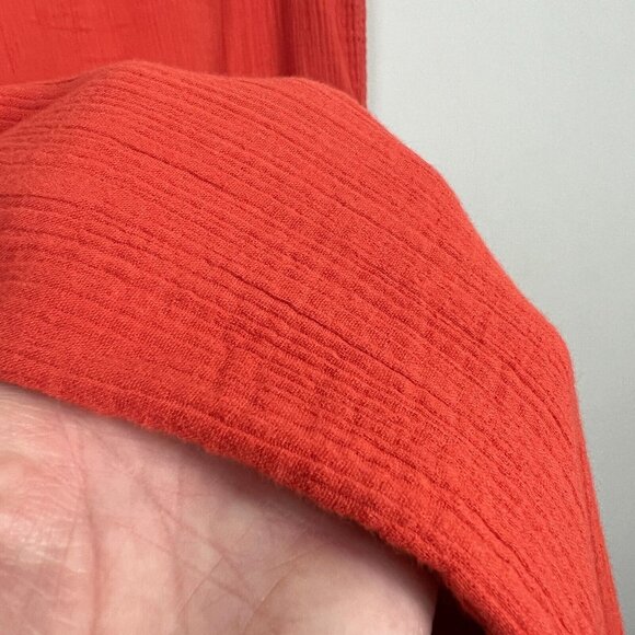 Sundance Pants Womens Small Orange Gauze Button Front Straight Leg Coastal Beach - Picture 3 of 16